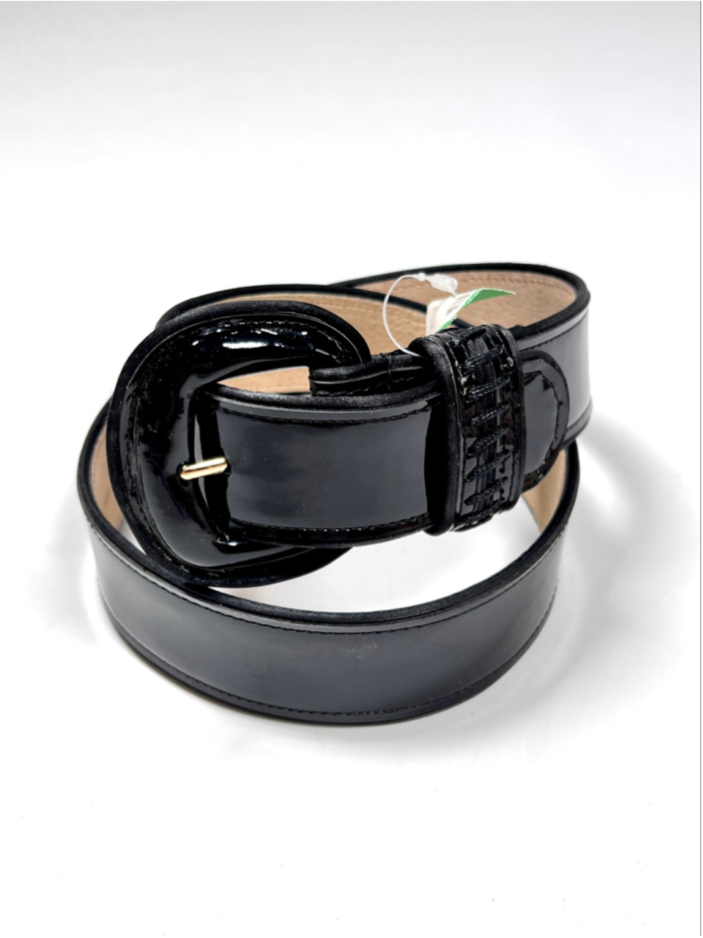 Oscar de la Renta Black Patent Leather Belt M
